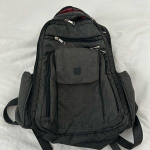 JuJuBe BE RIGHT BACK Backpack - Grey with Red interior